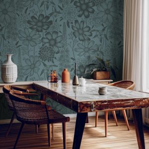 Product Image for Earthy Elegance | Two-Toned Floral Removable Wallpaper for Entryway, Bedroom, Doors, Walls, DIY Home Decor 1482