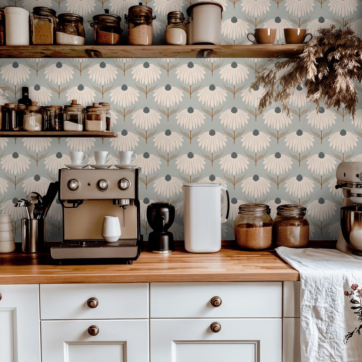 Product Image for Deco Inspired Coneflowers Dual Tone | Wallpaper Peel and Stick | Removable Wallpaper | Peel and Stick Wallpaper | Wall Paper Peel And Stick | 1634