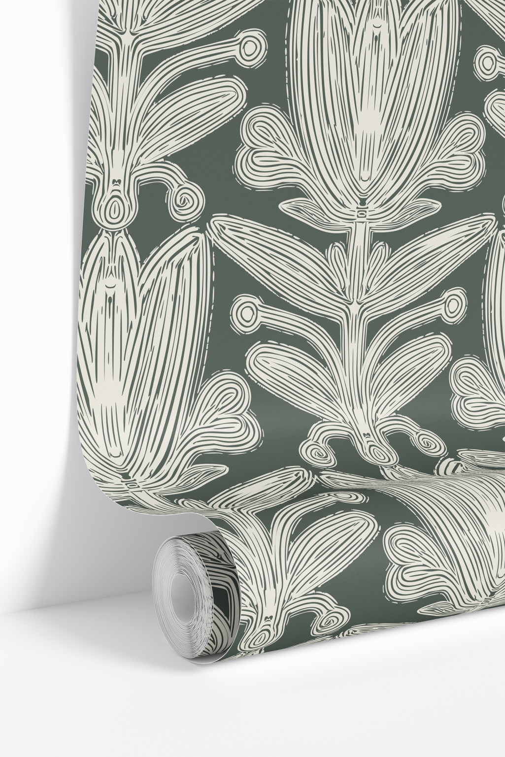 Product Image for Verdant Vignette | Green Botanical Damask Removable Wallpaper for Office, Bedroom, Walls, DIY Home Decor 1956