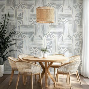 Product Image for Echo Lines Slate Blue Modern Wallpaper – 2040