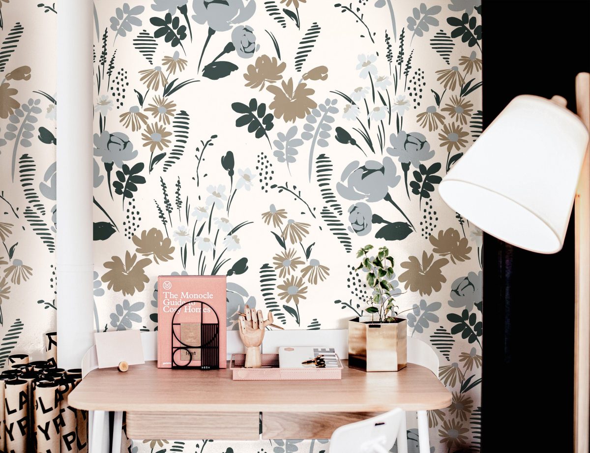 Product Image for Golden Thicket Neutral Floral Wallpaper – 864
