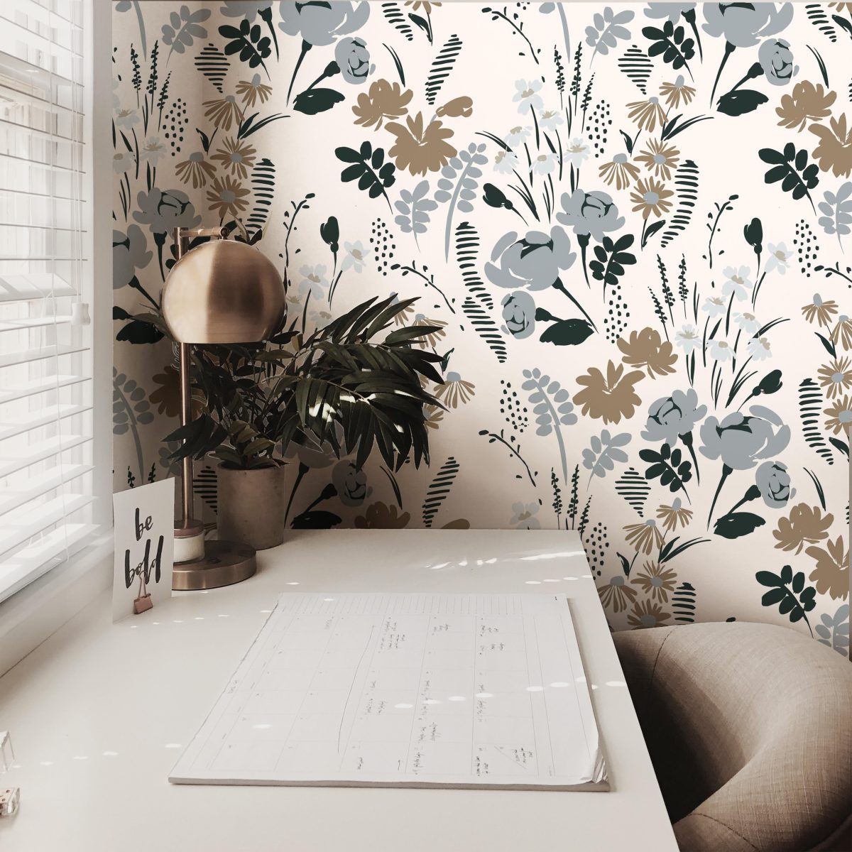 Product Image for Golden Thicket Neutral Floral Wallpaper – 864