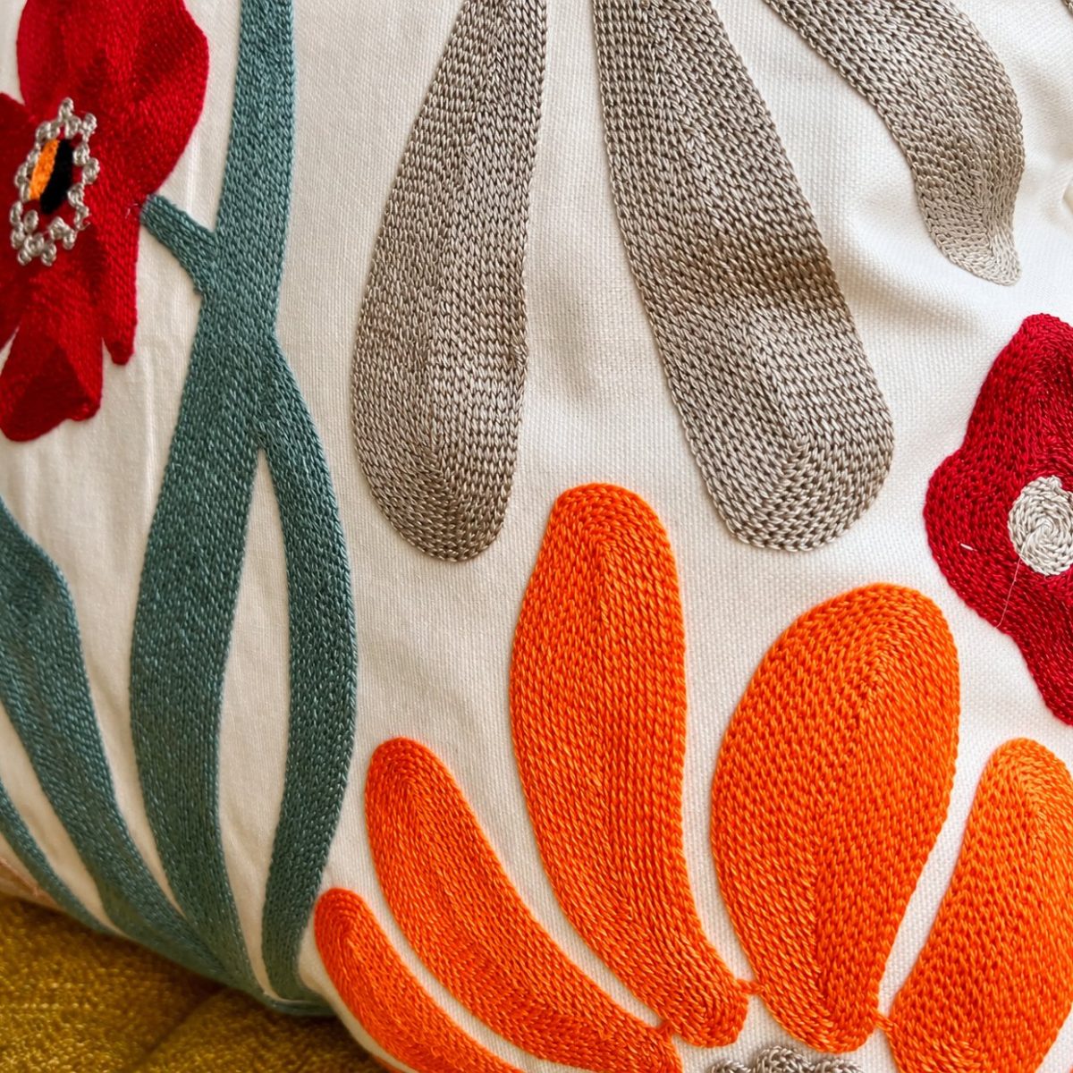 Product Image for Floral Watercolor Embroidered Throw Pillow Cover