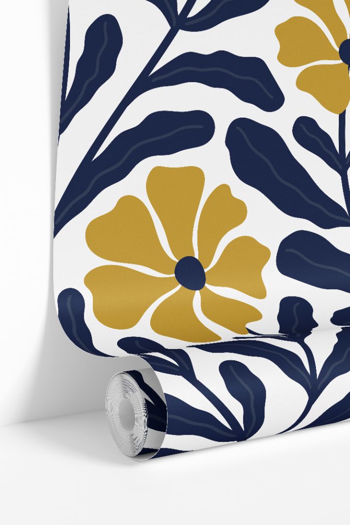 Product Image for Midnight Marigold Navy Floral Wallpaper – 1912