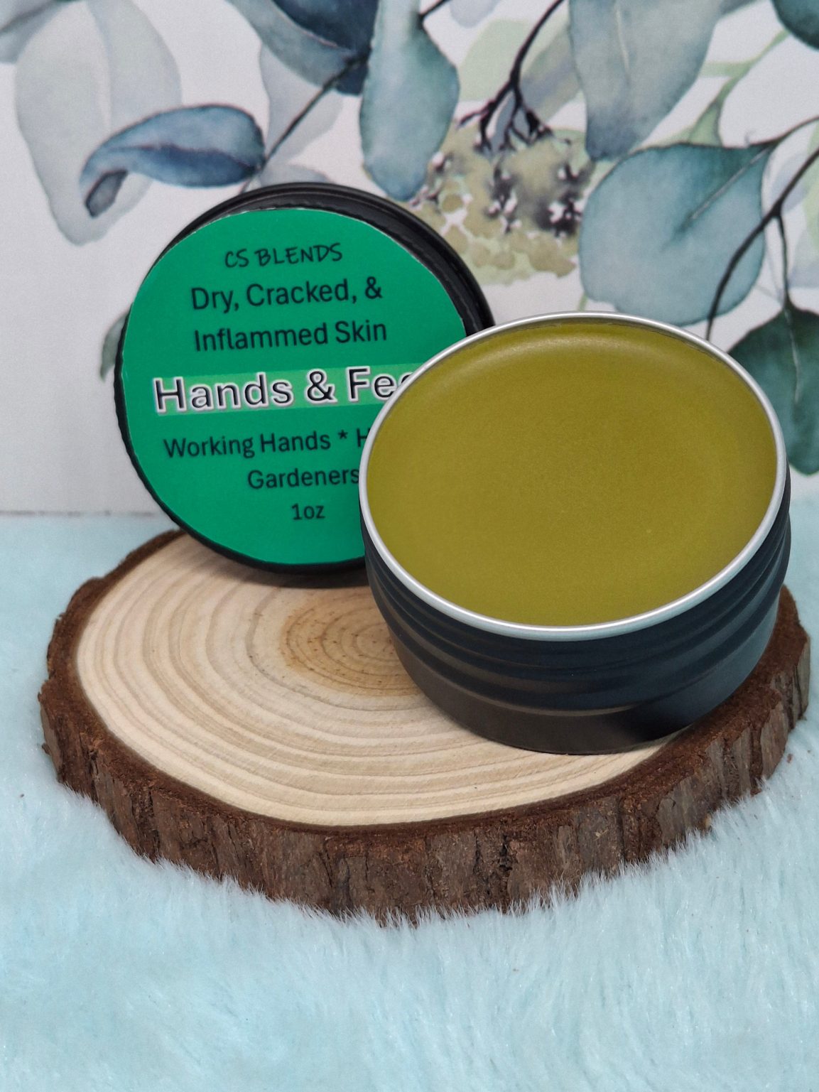Product Image for “Hands & Feet” Herbal Repair Balm – for Overworked Dry Cracked Hand and Heels. Bee Balm Purple Dead Nettle