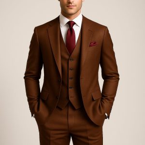 Product Image for The Harvest Moon – Brown Suit with Burgundy Accents