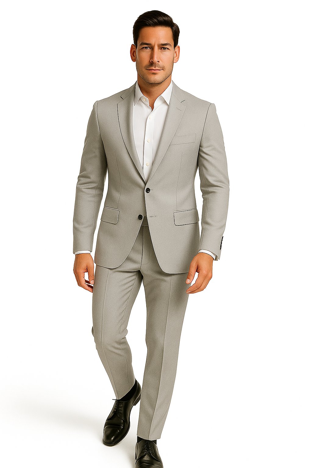 Product Image for The Sterling – Light Grey Suit with White Accents