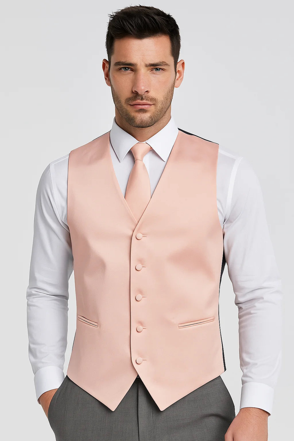 Product Image for Peach Vest and Tie Set