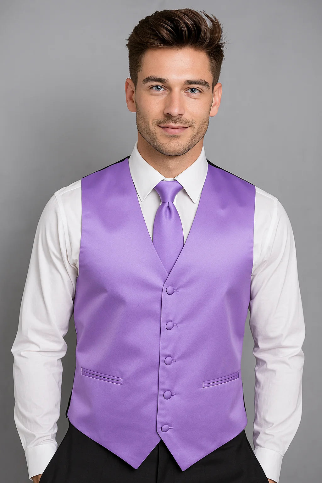 Product Image for Men’s Vest & Tie Set – Purples | KCT Menswear