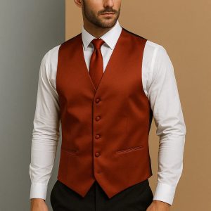 Product Image for Men’s Vest & Tie Set – Oranges | KCT Menswear