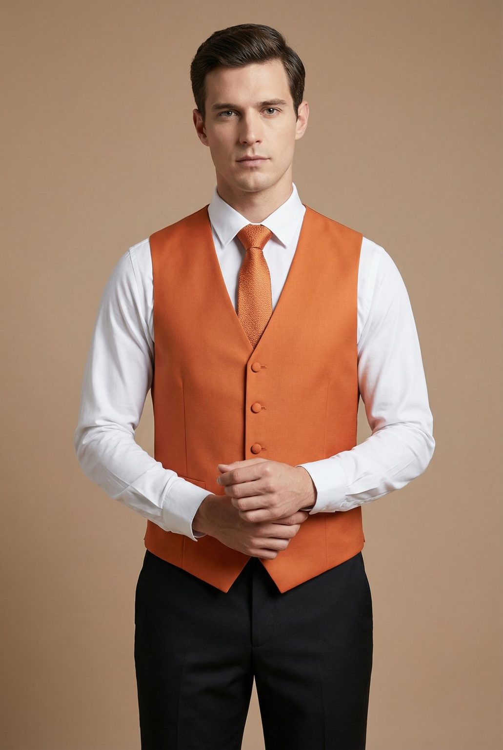 Product Image for Men’s Vest & Tie Set – Oranges | KCT Menswear