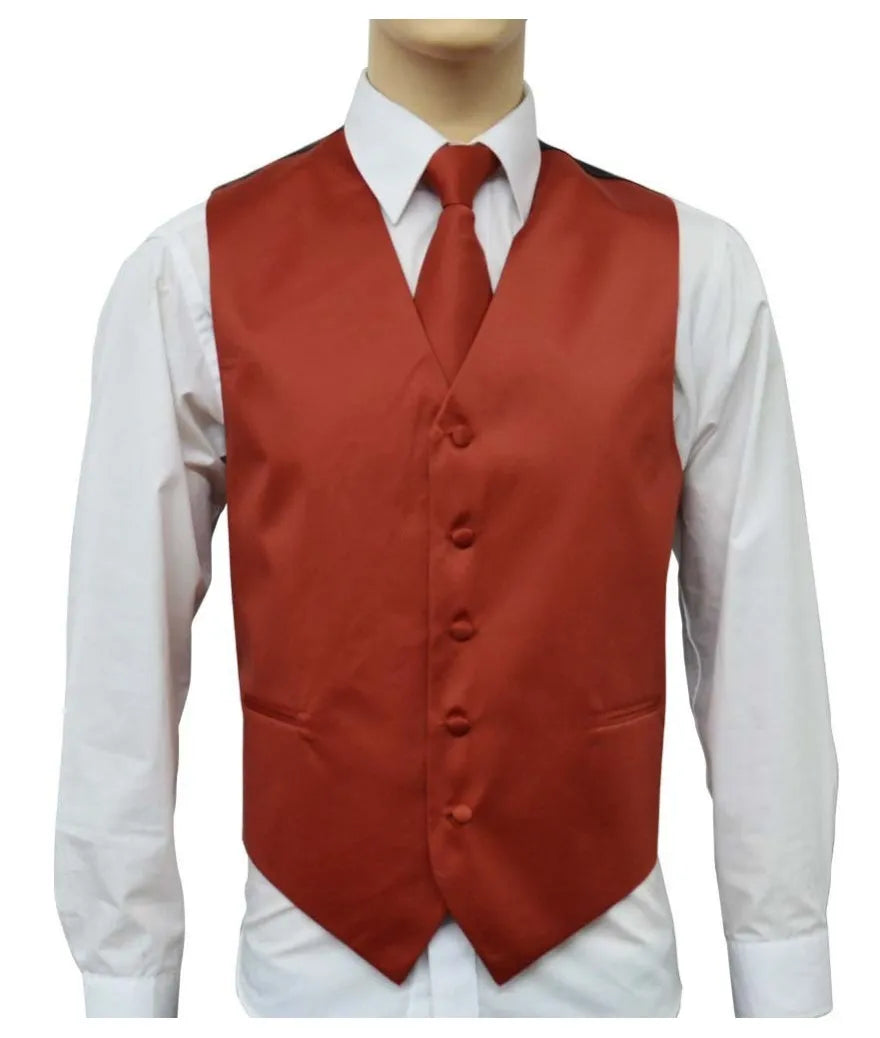 Product Image for Men’s Vest & Tie Set – Oranges | KCT Menswear
