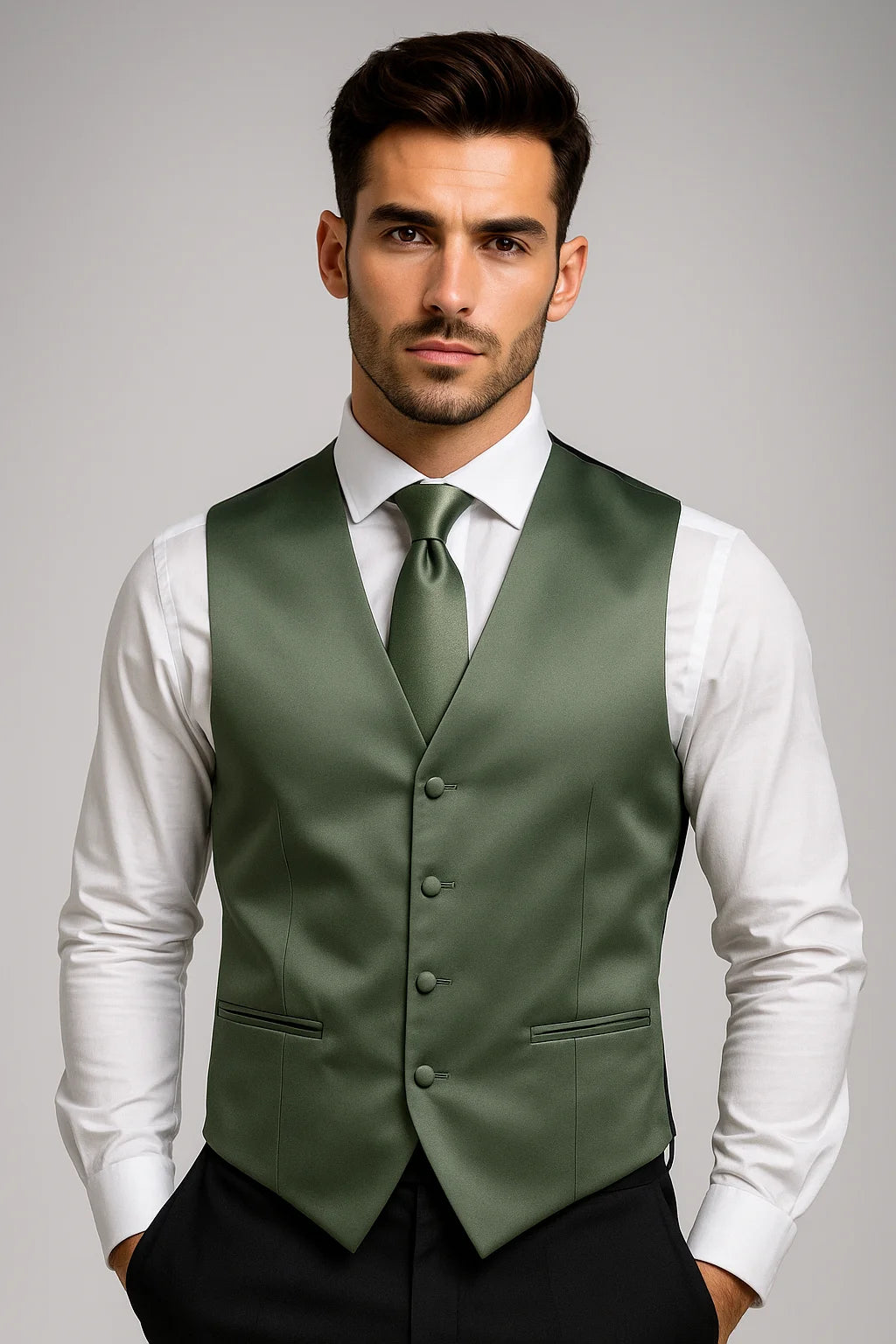 Product Image for Men’s Vest & Tie Set – Greens-Cool | KCT Menswear
