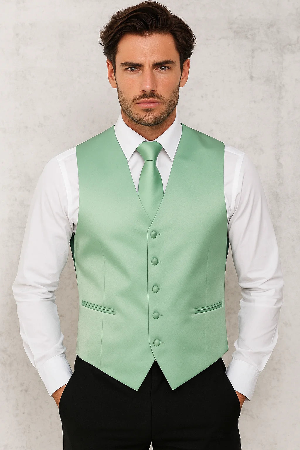 Product Image for Men’s Vest & Tie Set – Greens-Cool | KCT Menswear