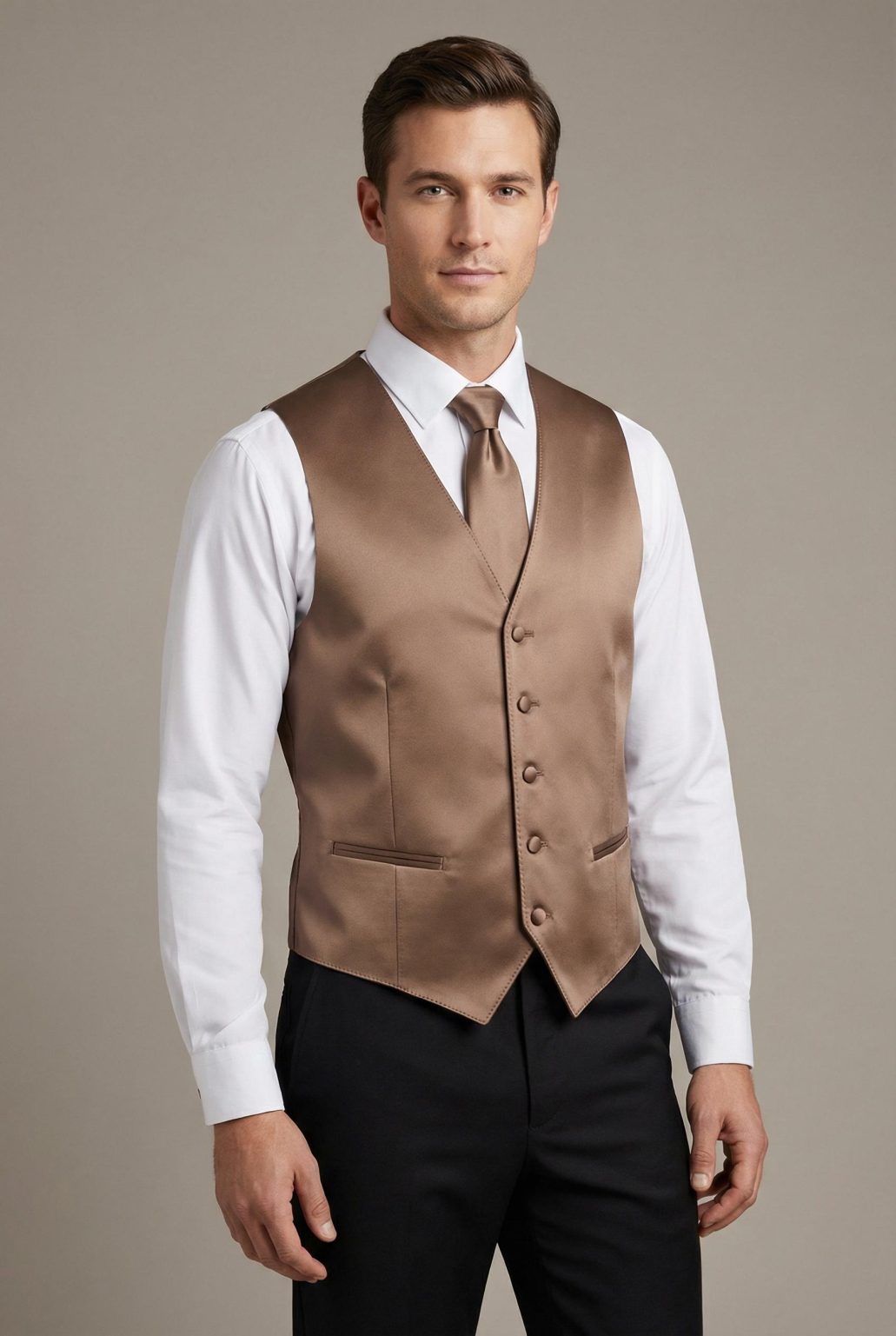 Product Image for Men’s Vest & Tie Set – Browns | KCT Menswear