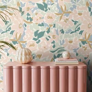 Product Image for Abstract Floral Wallpaper | Girls Nursery Wallpaper | Kids Wallpaper | Childrens Wallpaper | Peel Stick Wallpaper | Removable Wallpaper 712