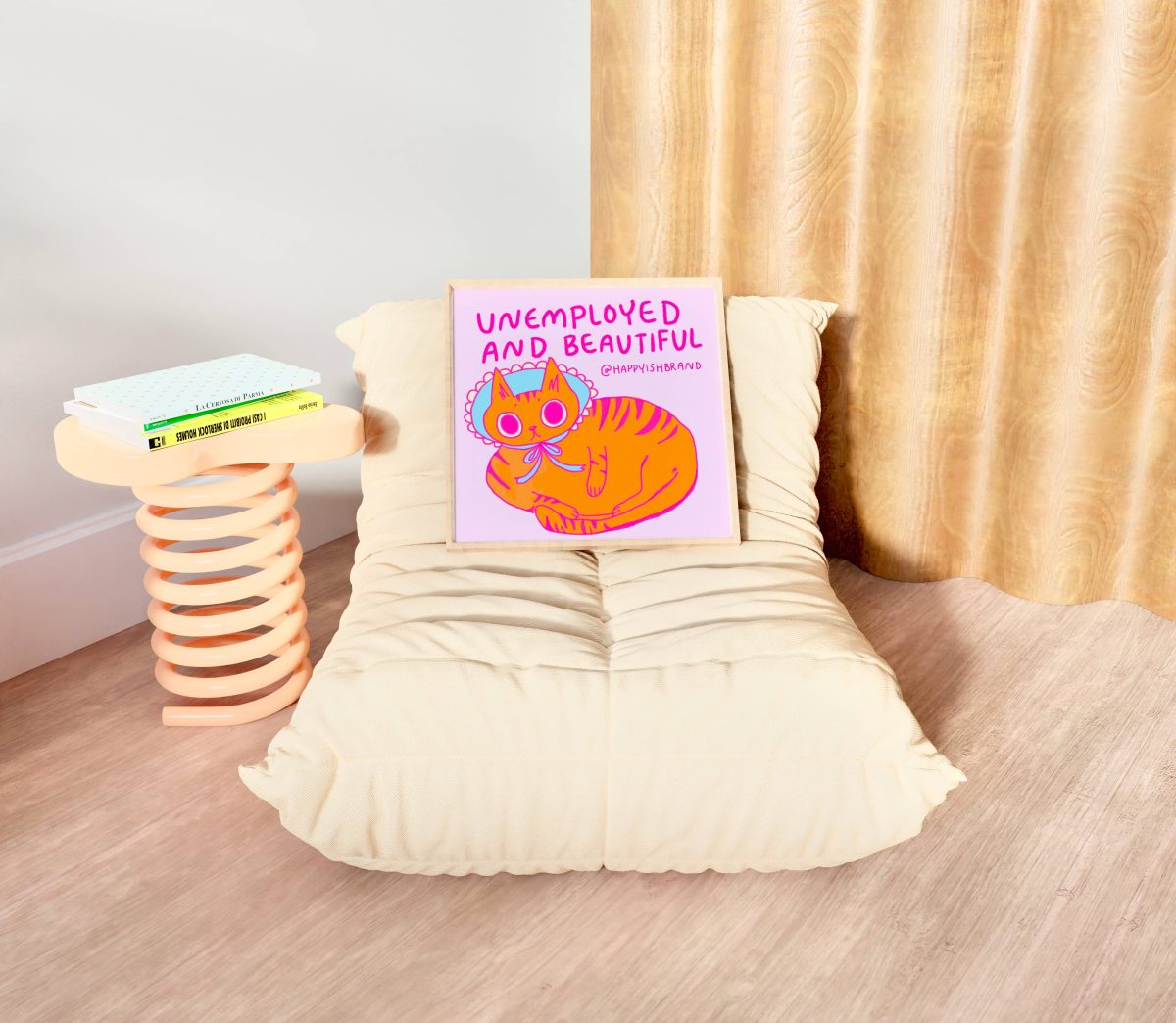 Product Image for Unemployed & Beautiful – Cat Wall Art
