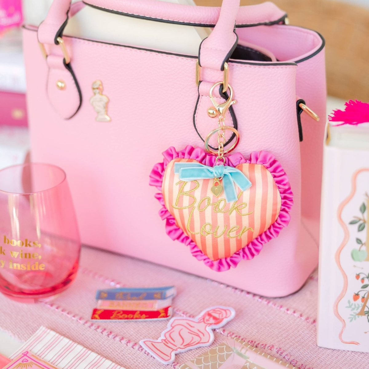 Product Image for Book Lover Heart Bag Charm