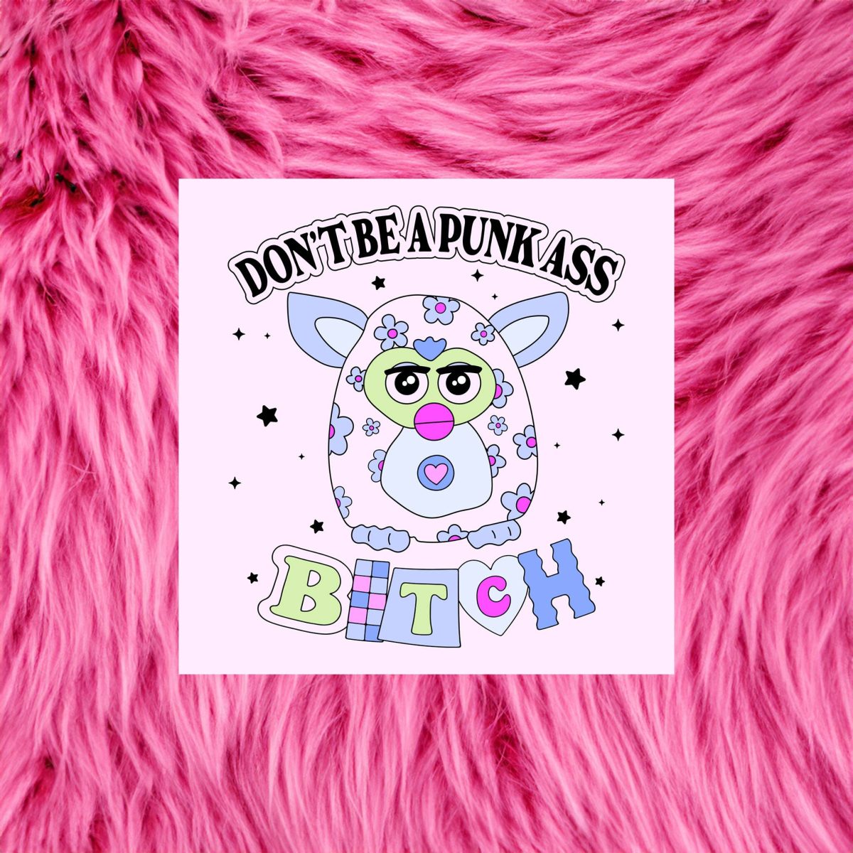 Product Image for Punk Furby Sticker – Funny Mental Health Plushie Stickers