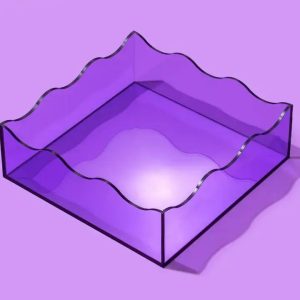 Product Image for  Wavy Acrylic Tray – Square – Assorted Colors: Purple