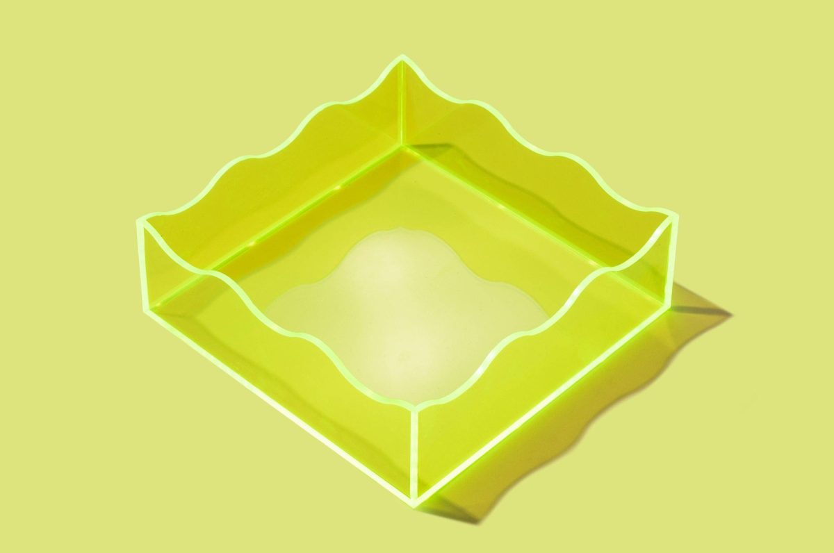 Product Image for Wavy Acrylic Tray – Square – Assorted Colors: Orange