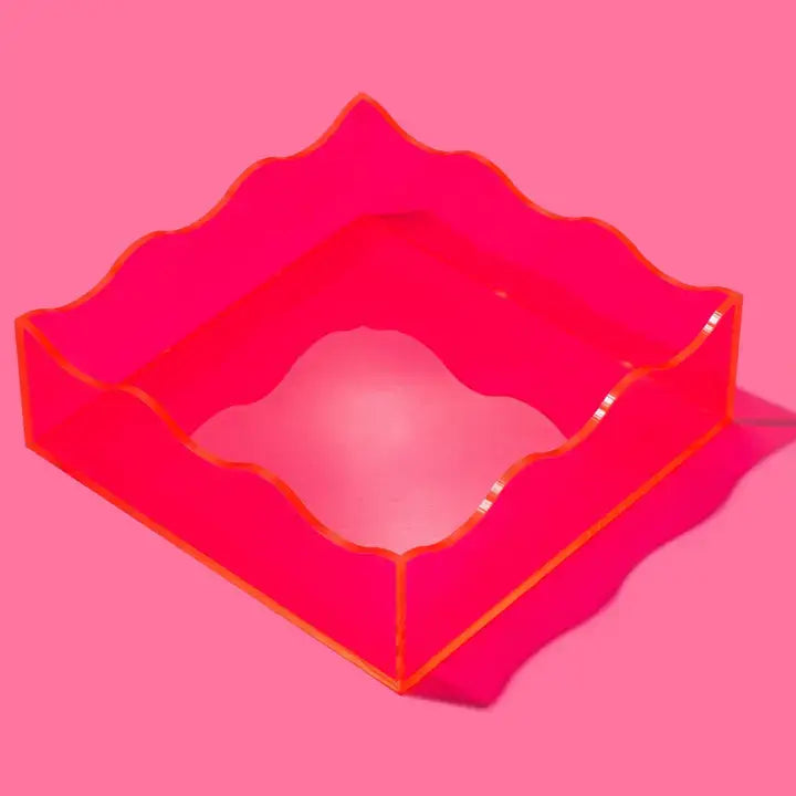 Product Image for Wavy Acrylic Tray – Square – Assorted Colors: Orange
