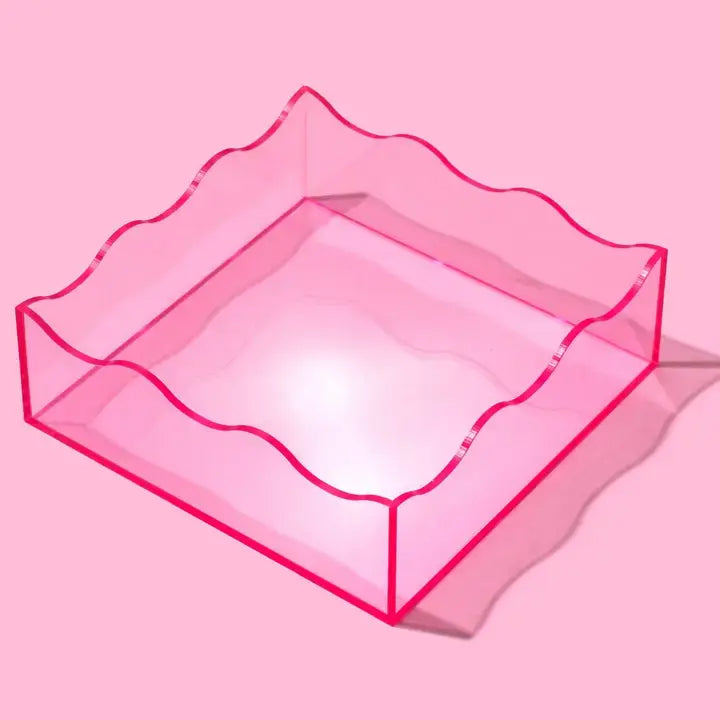 Product Image for Wavy Acrylic Tray – Square – Assorted Colors: Orange
