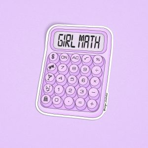 Product Image for Girl math calculator sticker