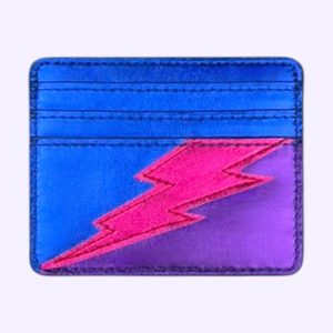 Product Image for Lightning Bolt Card Wallet in Bi Pride Metallic