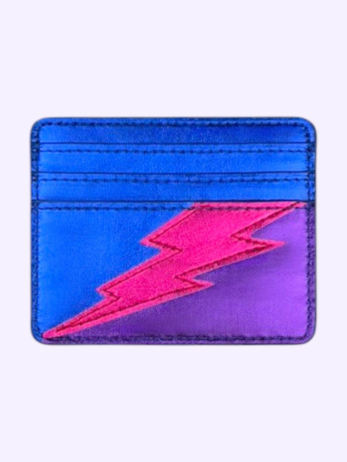 Product Image for Lightning Bolt Card Wallet in Bi Pride Metallic