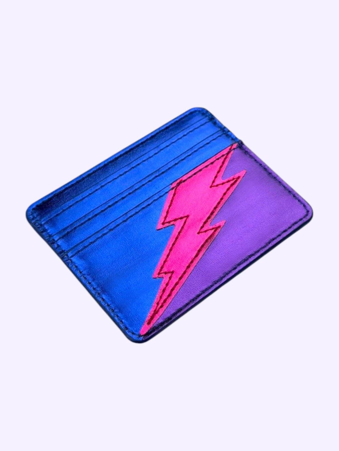Product Image for Lightning Bolt Card Wallet in Bi Pride Metallic