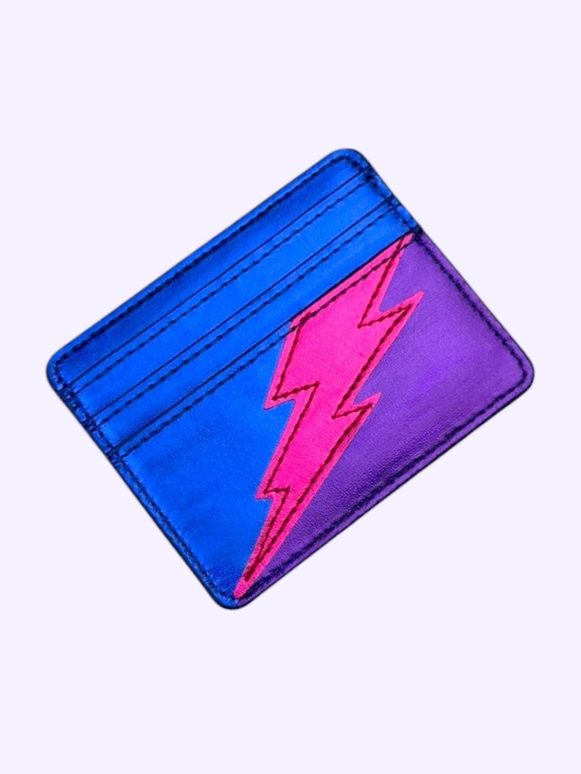 Product Image for Lightning Bolt Card Wallet in Bi Pride Metallic