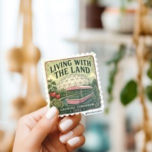 Product Image for Growing Tomorrow Retro Stamp Vinyl Sticker