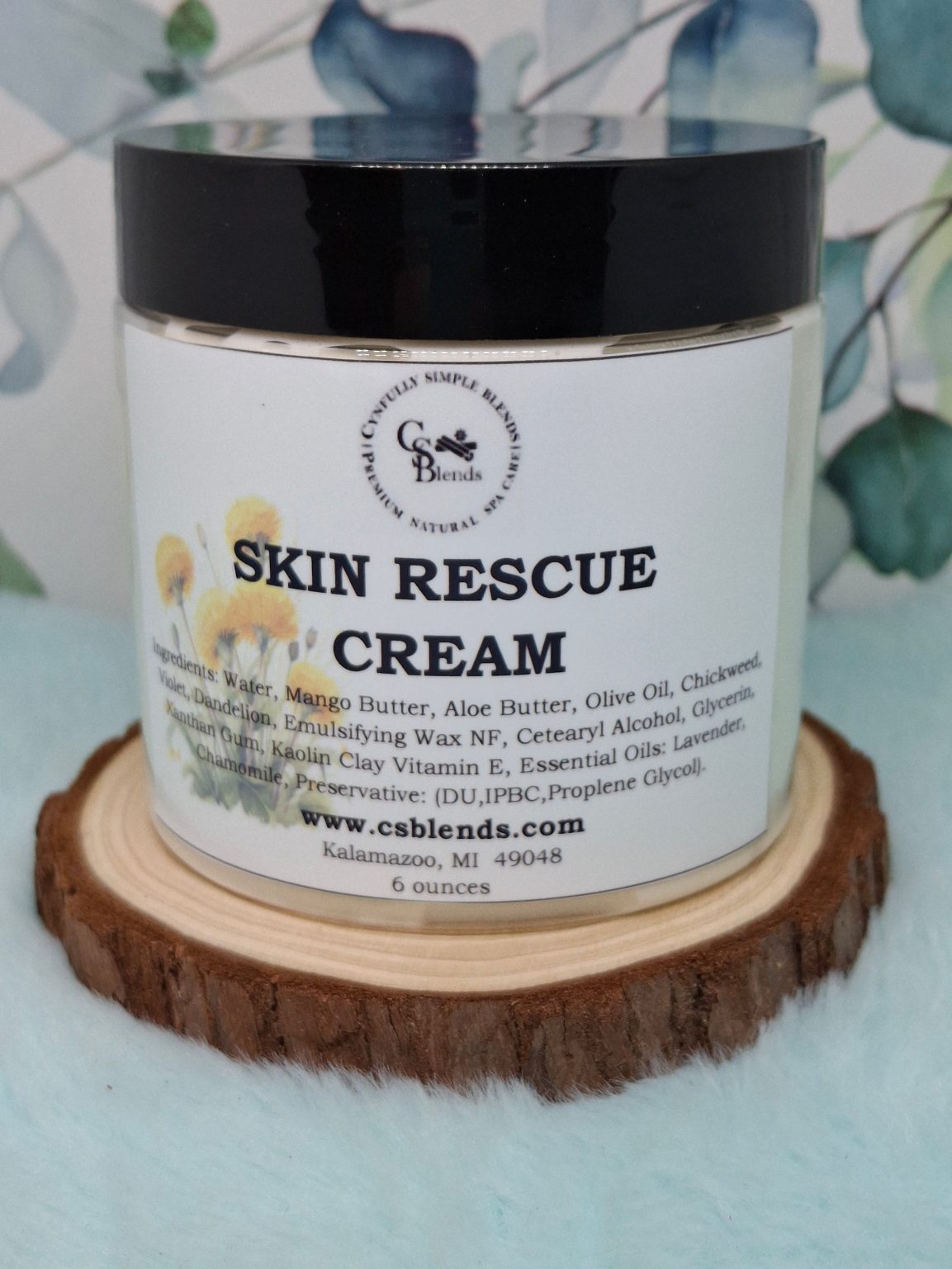 Product Image for “Skin Rescue” Herbal Cream for Very Dry, Itchy, & Sensitive Skin – Violet, Chickweed, Dandelion.