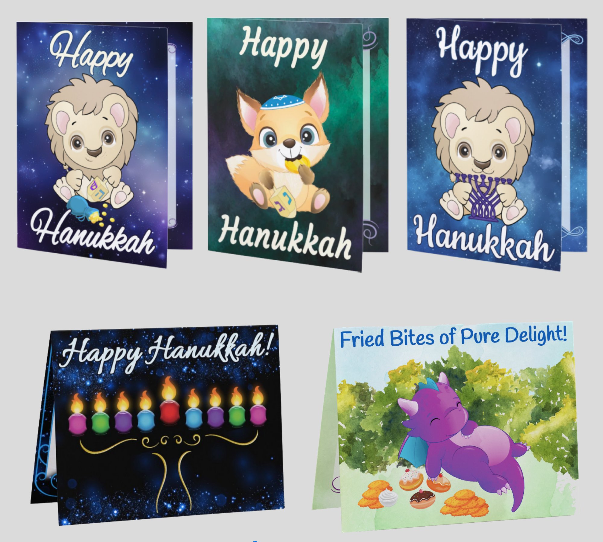 Product Image for Adorable Hanukkah Greeting Cards — set of 8