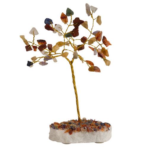 Product Image for Handcrafted Gemstone Wire Tree on White Quartz Base