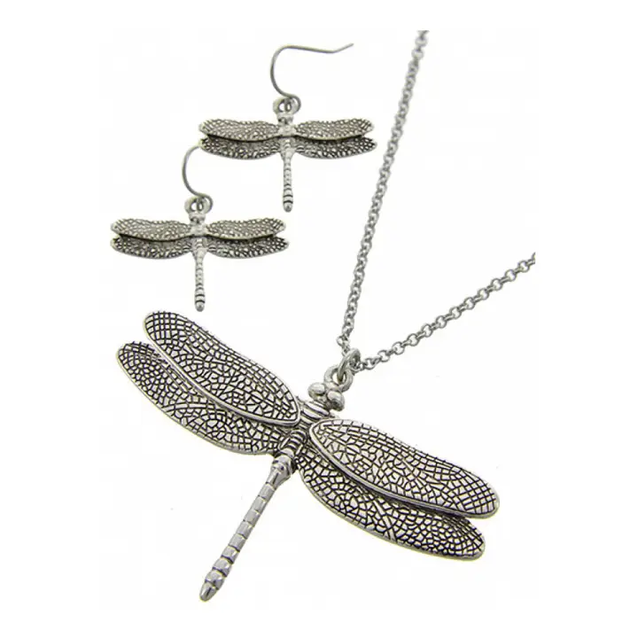 Product Image for DRAGONFLY PENDANT AND EARRING SET