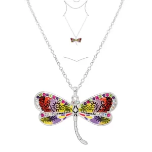 Product Image for Garden Epoxy Rhinestone 18+3″ Necklace – Dragonfly