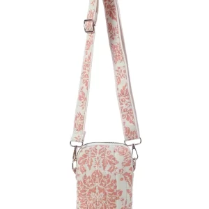 Product Image for Quilted Pink Damask Phone Crossbody Bag