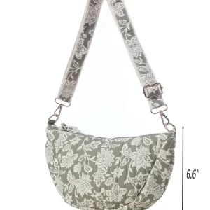 Product Image for Sage Floral Crescent Crossbody Bag