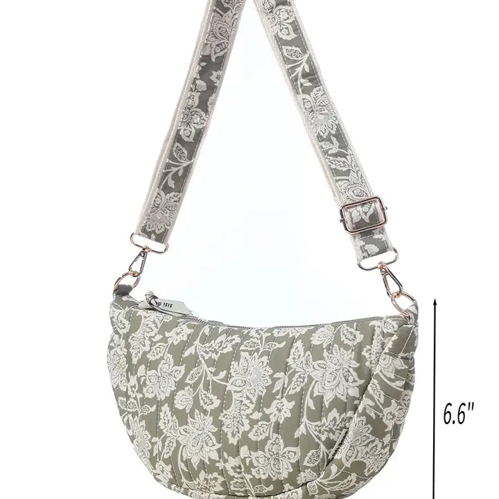 Product Image for Sage Floral Crescent Crossbody Bag