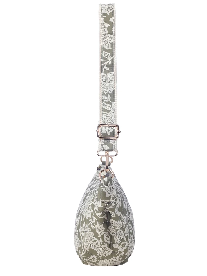 Product Image for Sage Floral Crescent Crossbody Bag