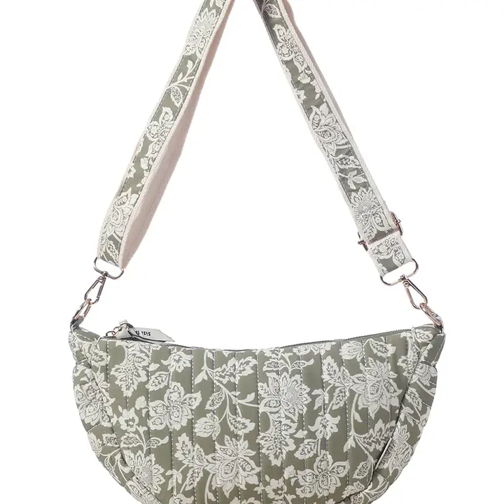 Product Image for Sage Floral Crescent Crossbody Bag