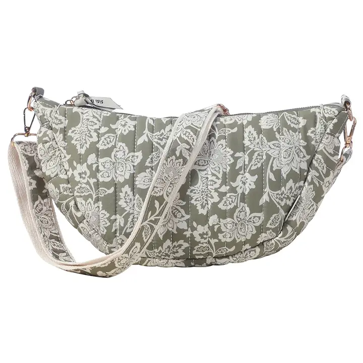 Product Image for Sage Floral Crescent Crossbody Bag