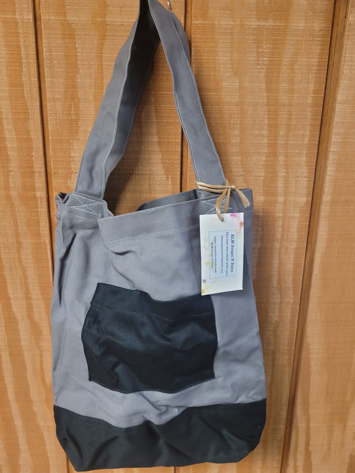 Product Image for Grey and Black Shopping Tote