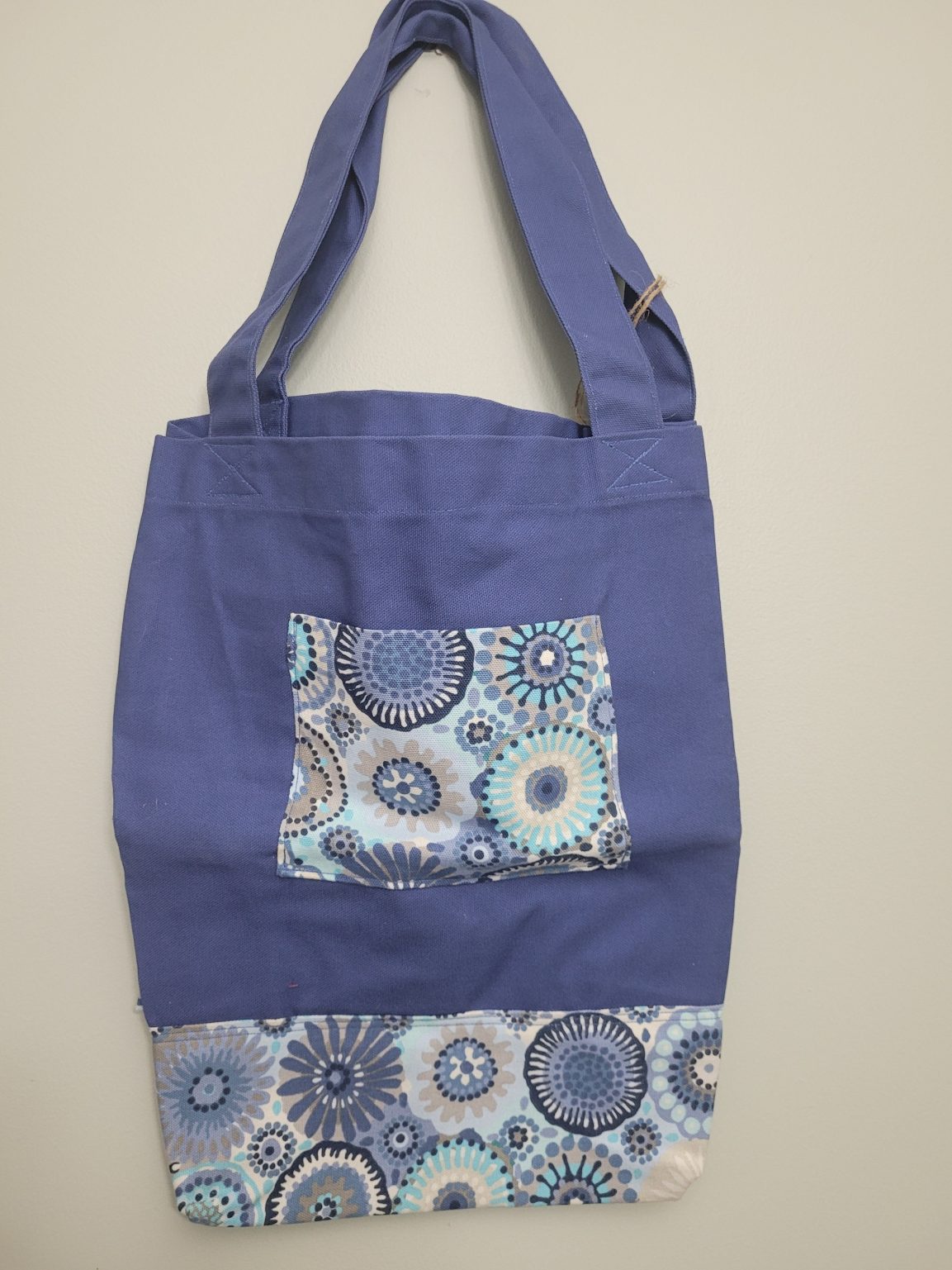 Product Image for Blue with Teal/Blue/Grey Geometric Shopping Tote