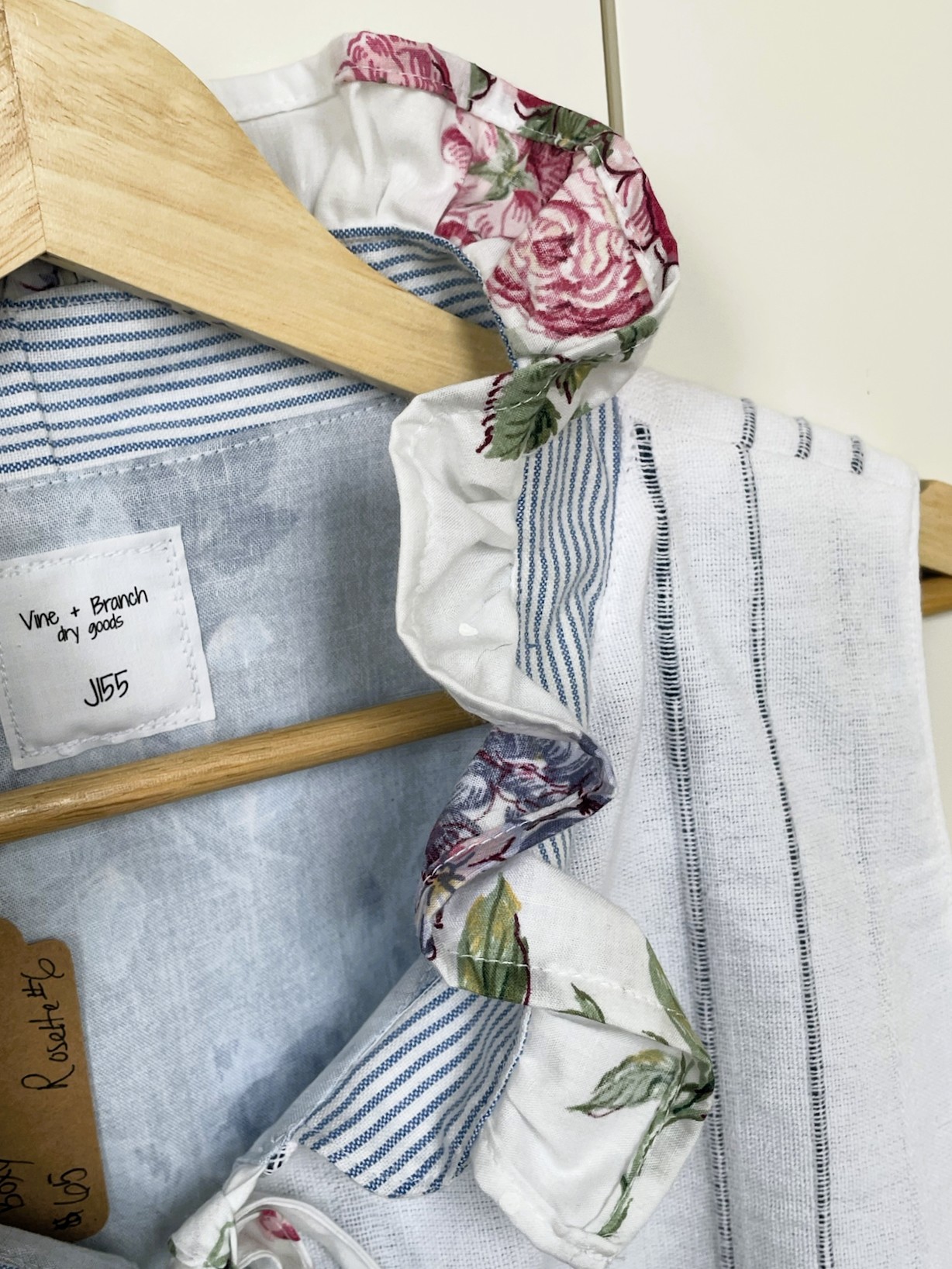 Product Image for Rosette Handmade Tie Front Top; Coquette aesthetic; Upcycle Fabric
