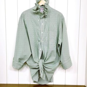 Product Image for Ruffle Collar Shirt; Upcycled; Classic; Game Day Colors; Size XL