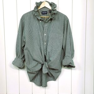 Product Image for Ruffle Collar Shirt; Upcycled; Classic; Game Day Colors; Size L