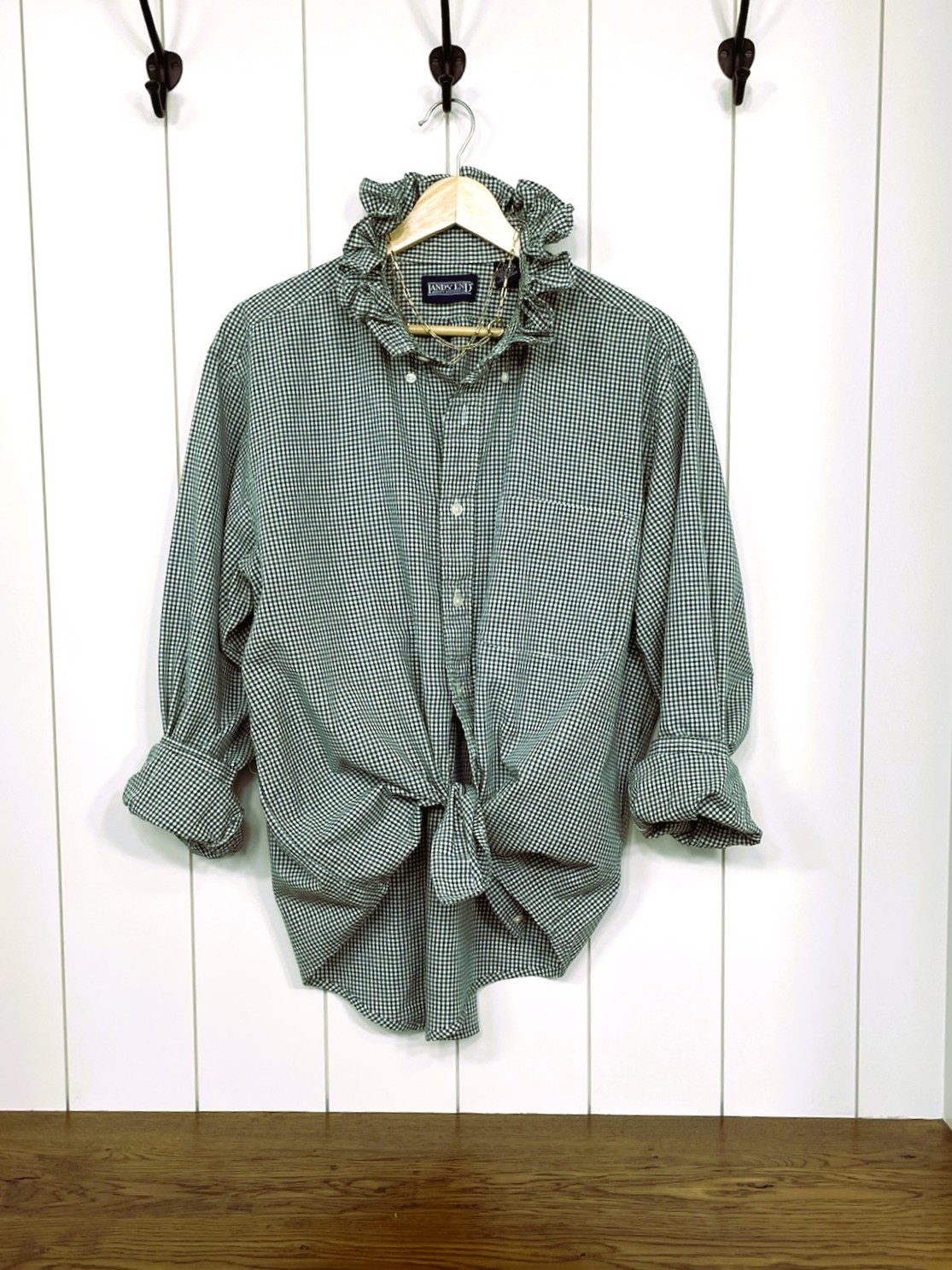 Product Image for Ruffle Collar Shirt; Upcycled; Classic; Game Day Colors; Size L